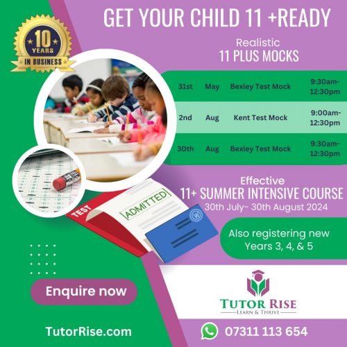 11 plus summer intensive course and mock exam
